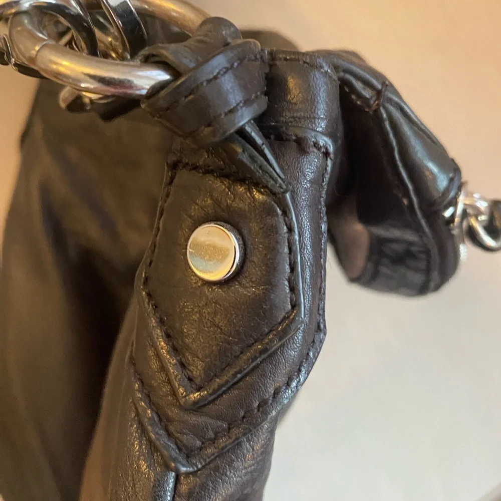 Margot Black Genuine Leather Crossbody Shoulder Handbag Snap Adjustable Strap